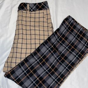 half and half plaid pants